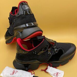 Christian Louboutin Red Runner  'Black Velvet' Size 10,5 US